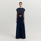 EENK EENK XLEAT Pleated Wide Pants - Navy