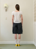 SALBOL PUNCHING LACE BLOUSE [WHITE]
