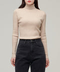 MUSINSA STANDARD WOMAN MUSINSA STANDARD WOMAN Women's Ribbed Slim Turtleneck Knit Light Beige