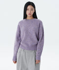 MUSINSA STANDARD WOMAN MUSINSA STANDARD WOMAN Women's Multi Melange Crew Neck Knit Heather Violet