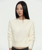 MUSINSA STANDARD WOMAN MUSINSA STANDARD WOMAN Women's Fuzzy Crew Neck Knit Cream