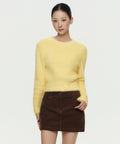 MUSINSA STANDARD WOMAN MUSINSA STANDARD WOMAN Women's Fuzzy Crew Neck Knit Yellow