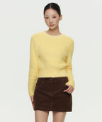MUSINSA STANDARD WOMAN MUSINSA STANDARD WOMAN Women's Fuzzy Crew Neck Knit Yellow