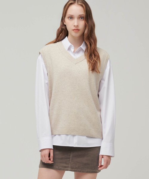 MUSINSA STANDARD WOMAN MUSINSA STANDARD WOMAN Women's Knit Vest Oatmeal