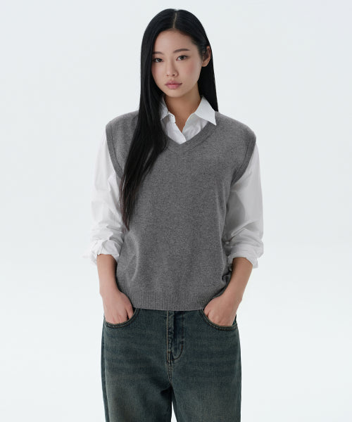 MUSINSA STANDARD WOMAN MUSINSA STANDARD WOMAN Women's Knit Vest Medium Gray