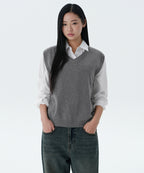 MUSINSA STANDARD WOMAN MUSINSA STANDARD WOMAN Women's Knit Vest Medium Gray