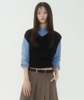 MUSINSA STANDARD WOMAN MUSINSA STANDARD WOMAN Women's Knit Vest [Navy]