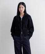 MUSINSA STANDARD WOMAN MUSINSA STANDARD WOMAN Women's Knitwear Zip-up [Black]
