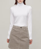 MUSINSA STANDARD WOMAN MUSINSA STANDARD WOMAN T-Shirt Slim Turtleneck [White]