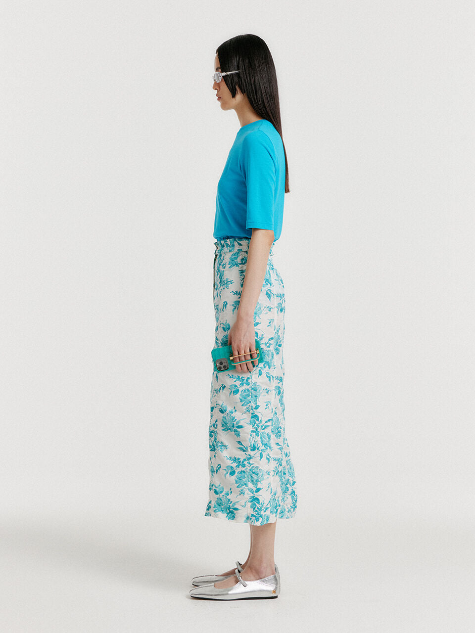 EENK YOL Lace Trimed T-Shirt - Blue