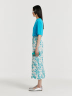 EENK YOL Lace Trimed T-Shirt - Blue
