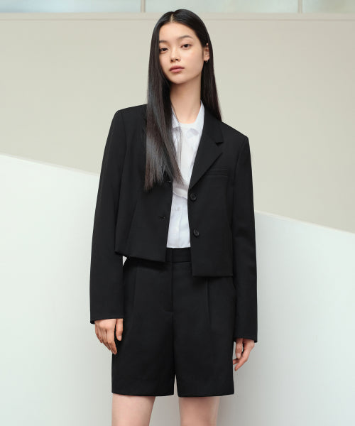 MUSINSA STANDARD WOMAN MUSINSA STANDARD WOMAN Women's Crop Blazer Black