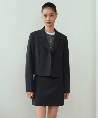 MUSINSA STANDARD WOMAN Women's Crop Blazer Gray