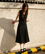 MUSINSA STANDARD WOMAN MUSINSA STANDARD WOMAN Pleated Midi Skirt Black