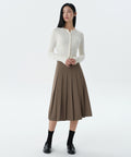 MUSINSA STANDARD WOMAN MUSINSA STANDARD WOMAN Pleated Midi Skirt Light Brown