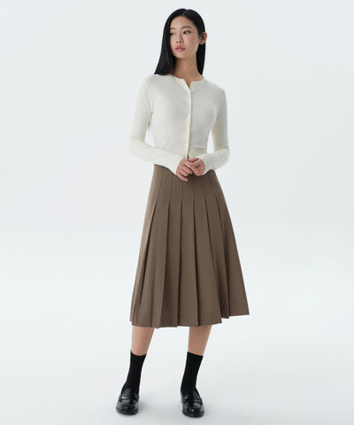 MUSINSA STANDARD WOMAN Pleated Midi Skirt Light Brown