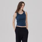 WAVE UNION Binding Rib Sleeveless top Dark blue