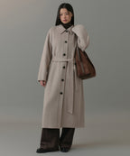 MUSINSA STANDARD WOMAN MUSINSA STANDARD WOMAN Cashmere Blend Handmade Balmacan Robe Coat [Oatmeal]