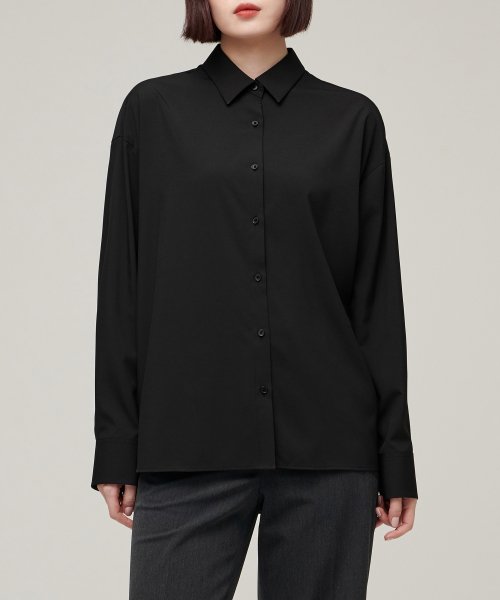 MUSINSA STANDARD WOMAN MUSINSA STANDARD WOMAN Women's Oversized Silky Shirt [Black]