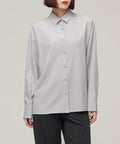 MUSINSA STANDARD WOMAN MUSINSA STANDARD WOMAN Women's Oversized Silky Shirt (Light Gray)