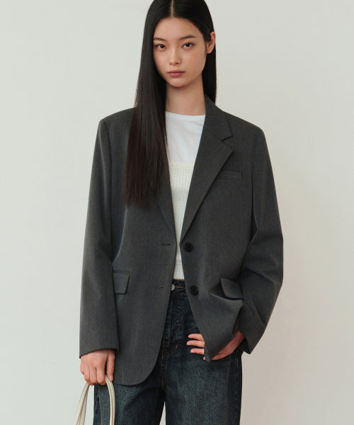 MUSINSA STANDARD WOMAN MUSINSA STANDARD WOMAN Women's Oversized Blazer Medium Gray