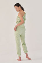 OZEZ OZEZ Jumpsuit Stitched Smoking - Pastel Green