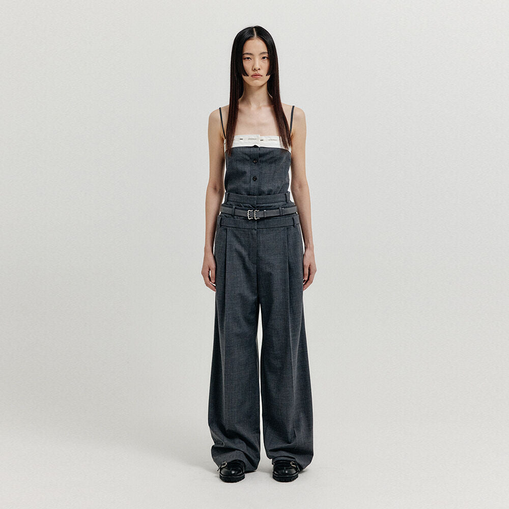 EENK EENK XICKY Waistband Layered Pants - Grey