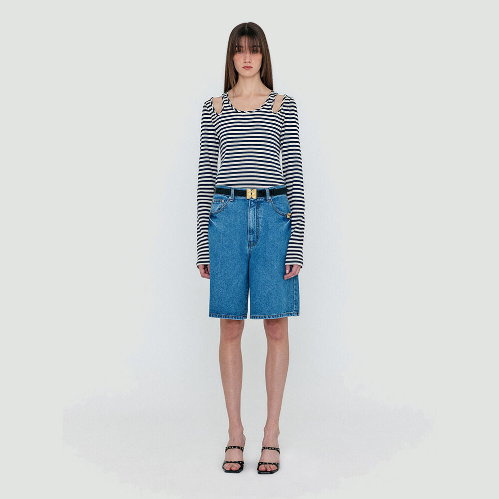EENK EENK WECO Denim Biker Shorts - Denim Blue