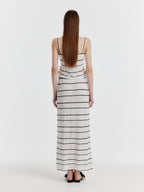 EENK YOZOO Jacquard Stripe Knit Dress - Ivory