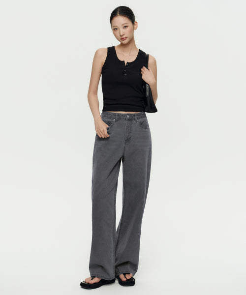 MUSINSA STANDARD WOMAN MUSINSA STANDARD WOMAN Women's Wide Denim Pants (Gray)