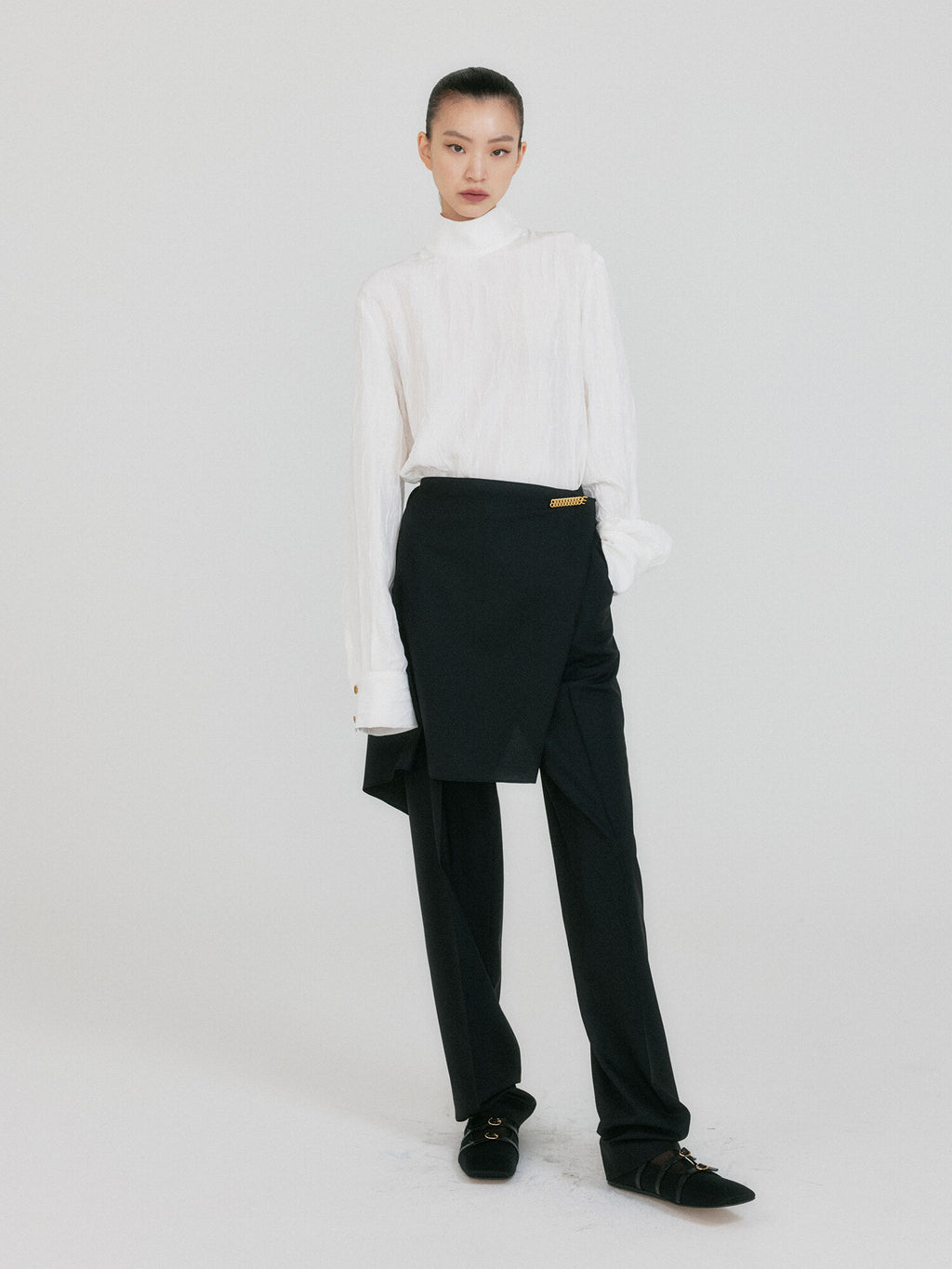 EENK ZEDIA Scarf Layered Pants - Black