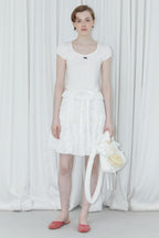 SINOON Round Shirring T-Shirt (White)
