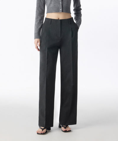 MUSINSA STANDARD WOMAN Slacks Charcoal Gray