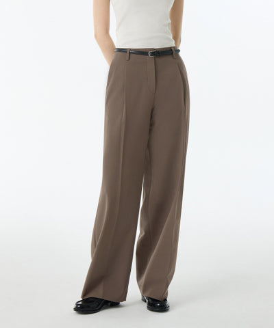 MUSINSA STANDARD WOMAN Slacks Waist Bandless [Light Brown]