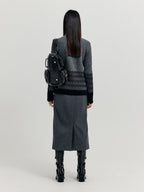 EENK EENK XCOO Cable Knit Zip Cardigan - Grey