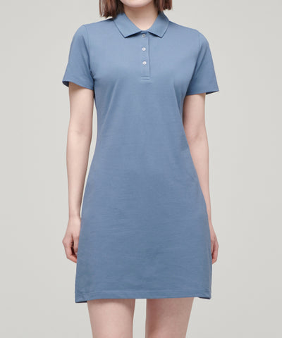 MUSINSA STANDARD WOMAN Pique Polo One Piece Blue Gray