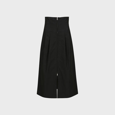 HIGH-WAIST CORSET-STYLE SKIRT BLACK (F24SK5081BK)