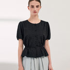 SHESMISS Eyelet lace peplum blouse_SWWBLQ22160
