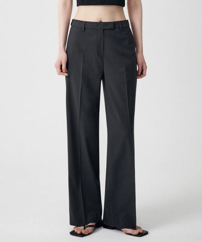 MUSINSA STANDARD WOMAN Slacks Wide Hidden Banding Gray