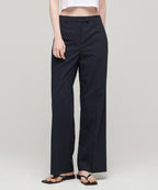 MUSINSA STANDARD WOMAN MUSINSA STANDARD WOMAN Slacks Wide Hidden Banding [Navy]