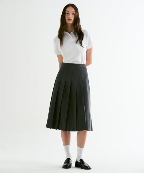 MUSINSA STANDARD WOMAN MUSINSA STANDARD WOMAN Pleated Midi Skirt Medium Gray