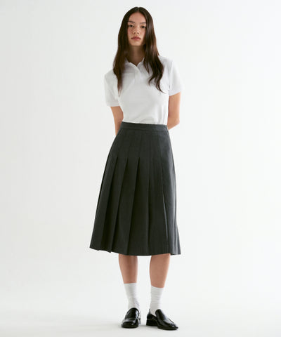 MUSINSA STANDARD WOMAN Pleated Midi Skirt Medium Gray