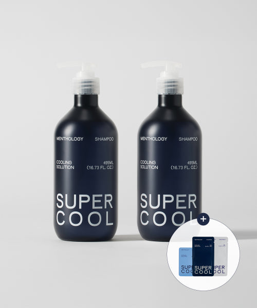MENTHOLOGY [2pack] Super Cool Shampoo 495ml (+3 types of sachets)