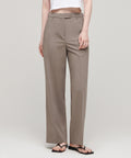 MUSINSA STANDARD WOMAN MUSINSA STANDARD WOMAN Slacks Wide Hidden Banding Dusty Beige