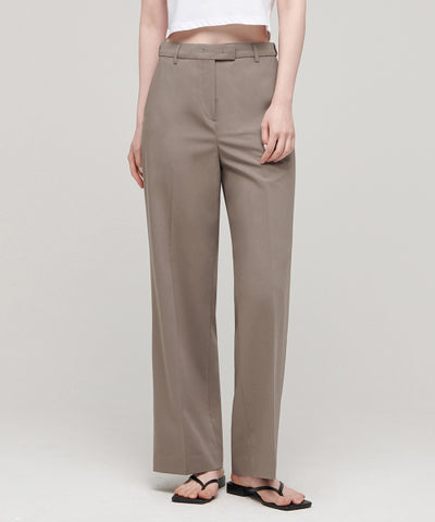 MUSINSA STANDARD WOMAN Slacks Wide Hidden Banding Dusty Beige