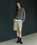 MUSINSA STANDARD WOMAN MUSINSA STANDARD WOMAN Women's Cotton Wide Bermuda Shorts (Beige)