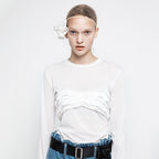 YCH LAYERED BUSTIER TOP WHITE (R25TO10051WH)