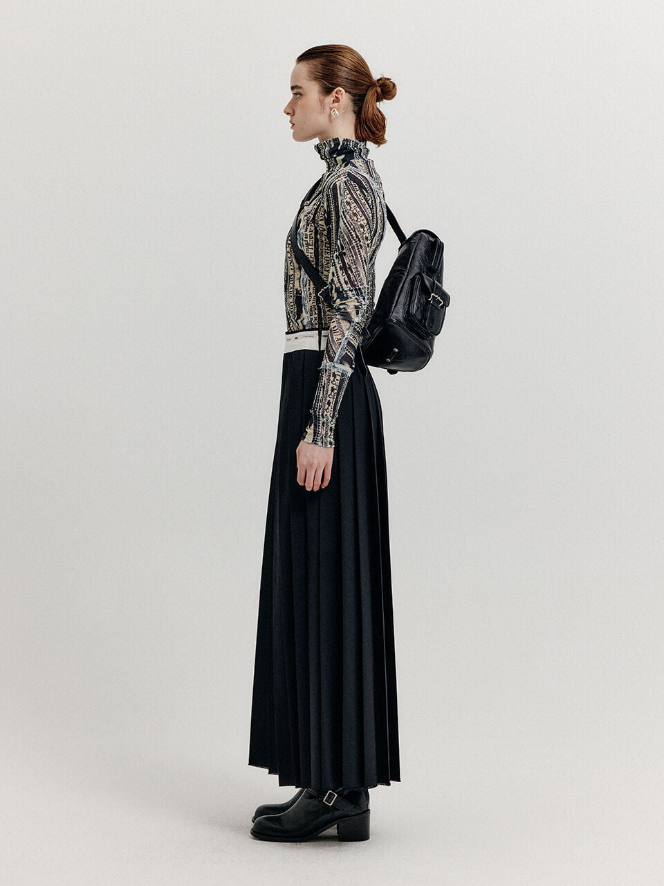 EENK EENK XOL Paneled Turtleneck Top - Black/Beige