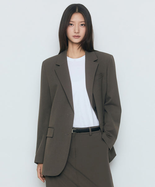 MUSINSA STANDARD WOMAN MUSINSA STANDARD WOMAN Women's Oversized Blazer Khaki Brown