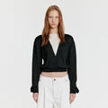 EENK EENK YOLA V-Neck Paneled Knit Cardigan - Black/White